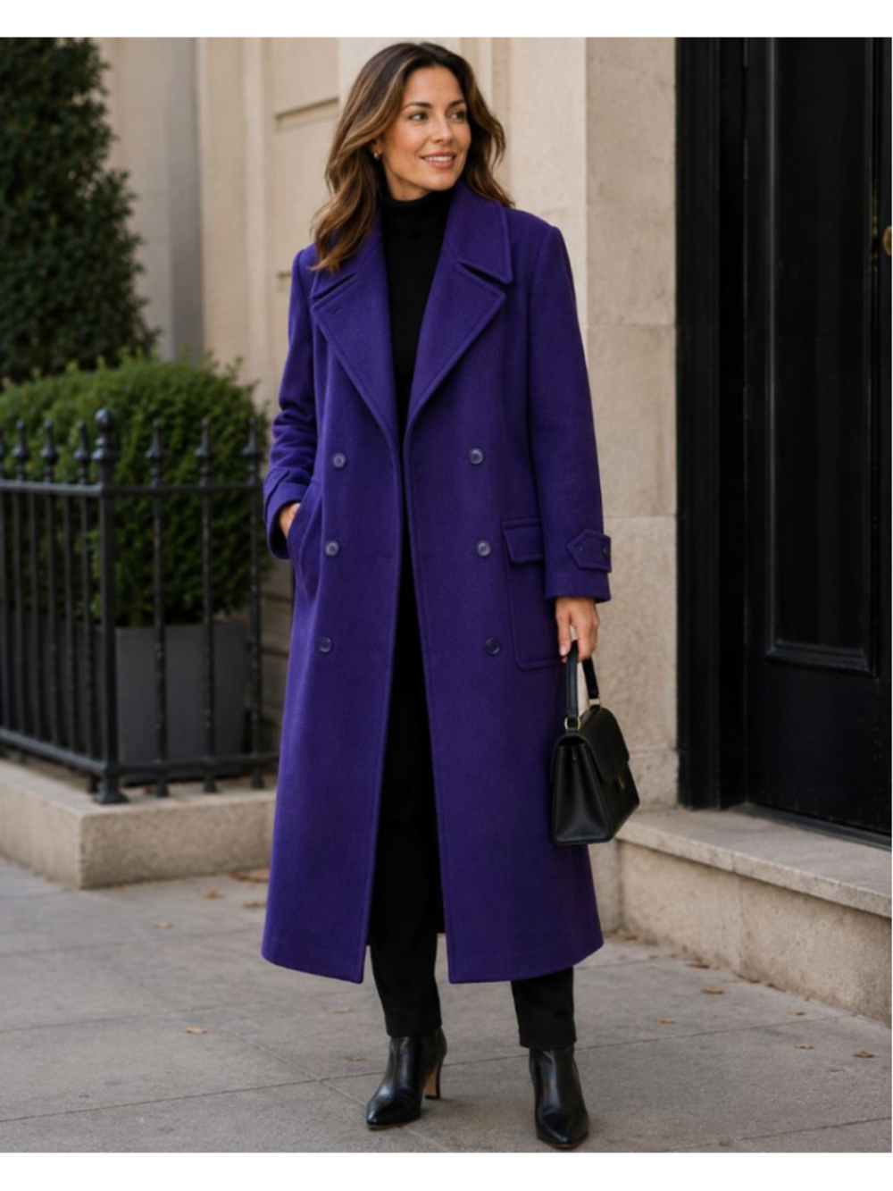 Morton Bernard Purple Wool Pea Coat Women's Size 12